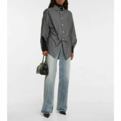 Balenciaga Twisted Swing BB Corp Cotton-blend Shirt