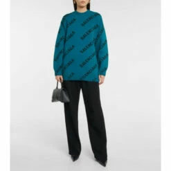 Balenciaga Logo Wool-blend Oversized Sweater
