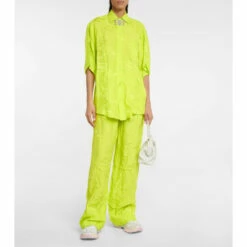 Balenciaga Logo Jacquard Satin Shirt