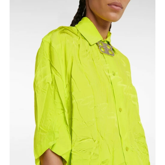 Balenciaga Logo Jacquard Satin Shirt 3 Balenciaga Logo Jacquard Satin Shirt - Image 3