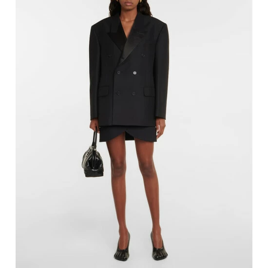 Balenciaga Wool And Mohair Tuxedo Blazer 1 Balenciaga Wool And Mohair Tuxedo Blazer