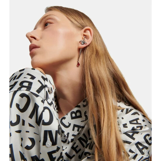 Balenciaga Embellished Single Sword Earring 2 Balenciaga Embellished Single Sword Earring - Image 2