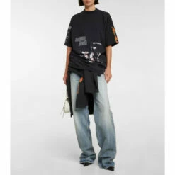 Balenciaga Printed Cotton Jersey T-shirt