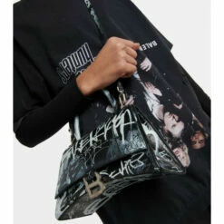 Balenciaga Hourglass Small Printed Leather Shoulder Bag