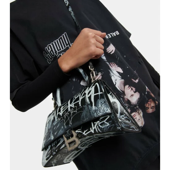 Balenciaga Hourglass Small Printed Leather Shoulder Bag 1 Balenciaga Hourglass Small Printed Leather Shoulder Bag