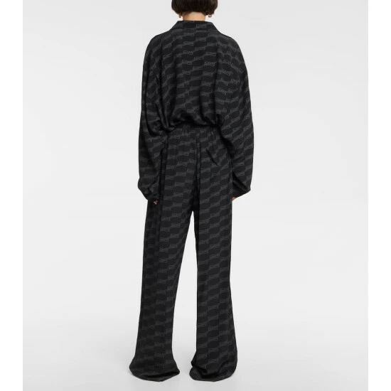 Balenciaga Logo High-rise Straight-leg Silk Pants 2 Balenciaga Logo High-rise Straight-leg Silk Pants - Image 2