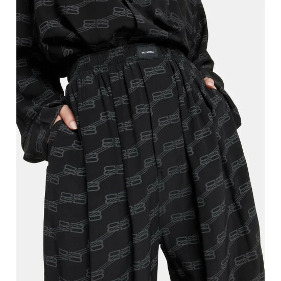 Balenciaga Logo High-rise Straight-leg Silk Pants 3 Balenciaga Logo High-rise Straight-leg Silk Pants - Image 3