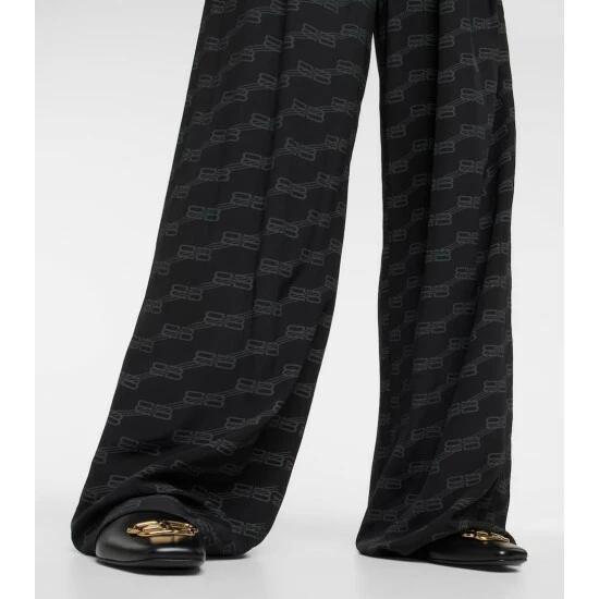 Balenciaga Logo High-rise Straight-leg Silk Pants 4 Balenciaga Logo High-rise Straight-leg Silk Pants - Image 4