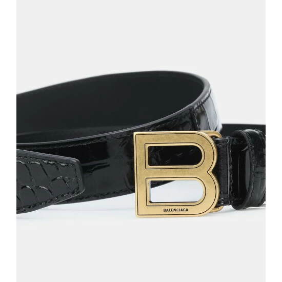 Balenciaga Hourglass Croc-effect Leather Belt 2 Balenciaga Hourglass Croc-effect Leather Belt - Image 2