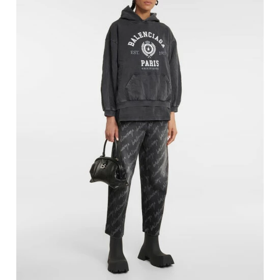 Balenciaga Logo Cotton Hoodie 1 Balenciaga Logo Cotton Hoodie