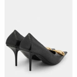 Balenciaga Square Knife BB Croc-effect Leather Pumps