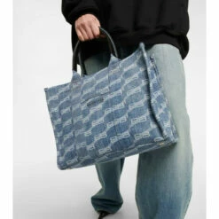 Balenciaga Hardware Medium Denim Tote Bag