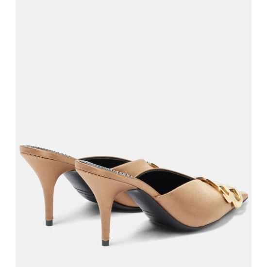 Balenciaga BB Satin Mules 2 Balenciaga BB Satin Mules - Image 2
