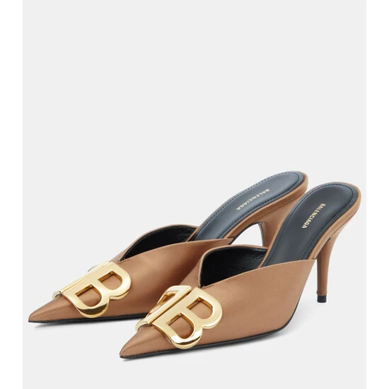 Balenciaga BB Satin Mules 4 Balenciaga BB Satin Mules - Image 4