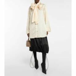 Balenciaga Hooded Jacquard Blouse