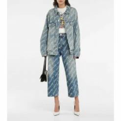 Balenciaga Logo High-rise Wide-leg Cropped Jeans