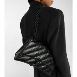 Balenciaga Crush Medium Leather Shoulder Bag