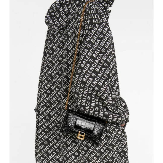 Balenciaga Hourglass Croc-effect Leather Wallet On Chain 1 Balenciaga Hourglass Croc-effect Leather Wallet On Chain