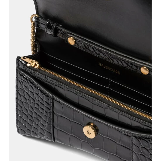 Balenciaga Hourglass Croc-effect Leather Wallet On Chain 2 Balenciaga Hourglass Croc-effect Leather Wallet On Chain - Image 2