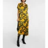 Balenciaga Floral Silk Satin Midi Dress