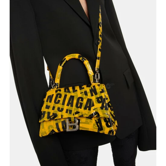 Balenciaga Hourglass Small Tape-trimmed Leather Crossbody Bag 1 Balenciaga Hourglass Small Tape-trimmed Leather Crossbody Bag