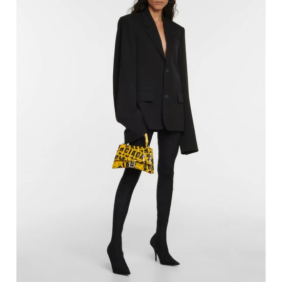 Balenciaga Hourglass Small Tape-trimmed Leather Crossbody Bag 4 Balenciaga Hourglass Small Tape-trimmed Leather Crossbody Bag - Image 4