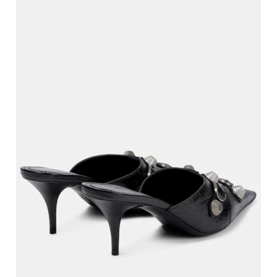 Balenciaga Cagole Leather Mules 2 Balenciaga Cagole Leather Mules - Image 2
