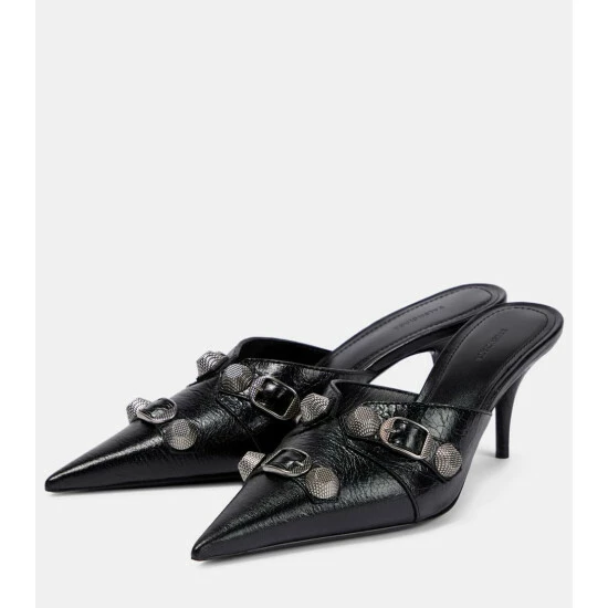 Balenciaga Cagole Leather Mules 4 Balenciaga Cagole Leather Mules - Image 4