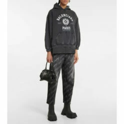 Balenciaga Logo Wide-leg Cropped Jeans