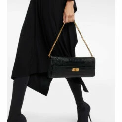 Balenciaga Money Croc-effect Leather Clutch