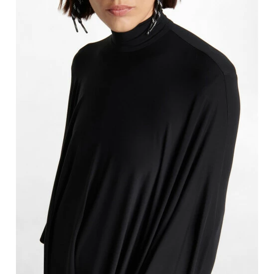 Balenciaga Draped Jersey Mockneck Midi Dress 3 Balenciaga Draped Jersey Mockneck Midi Dress - Image 3