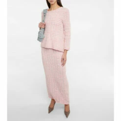 Balenciaga Tweed Midi Skirt