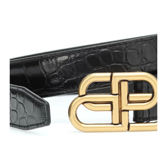 Balenciaga BB Croc-effect Leather Belt 2 Balenciaga BB Croc-effect Leather Belt - Image 2