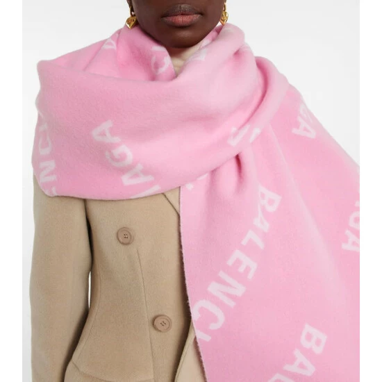 Balenciaga Logo Intarsia Wool Scarf 2 Balenciaga Logo Intarsia Wool Scarf - Image 2