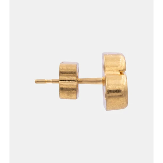 Balenciaga BB XS Gold-plated Stud Earrings 1 Balenciaga BB XS Gold-plated Stud Earrings