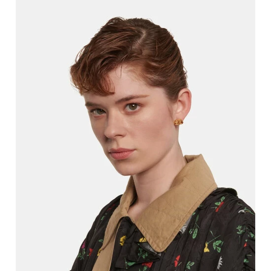 Balenciaga BB XS Gold-plated Stud Earrings 2 Balenciaga BB XS Gold-plated Stud Earrings - Image 2